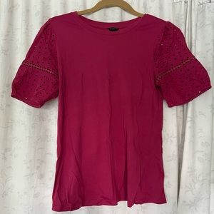 Ann Taylor Eyelet Sleeve top